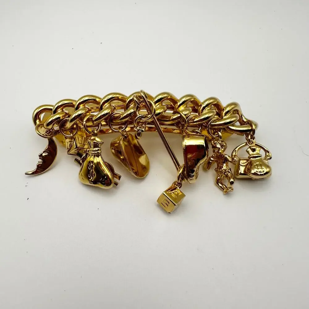 Kirks Folly France USA Gold Tone Fully Loaded Charm Barrette Million Dollar Baby